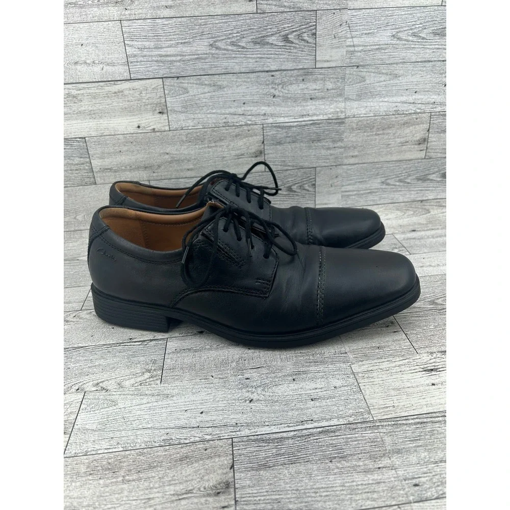 Clarks Whiddon Cap Mens Black Leather Lace Up Oxford Shoes 261103097075 Sz 8.5M‎